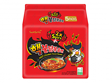 Buldak Hot Chicken Flavor Ramen 2x Spicy (5 Pack)