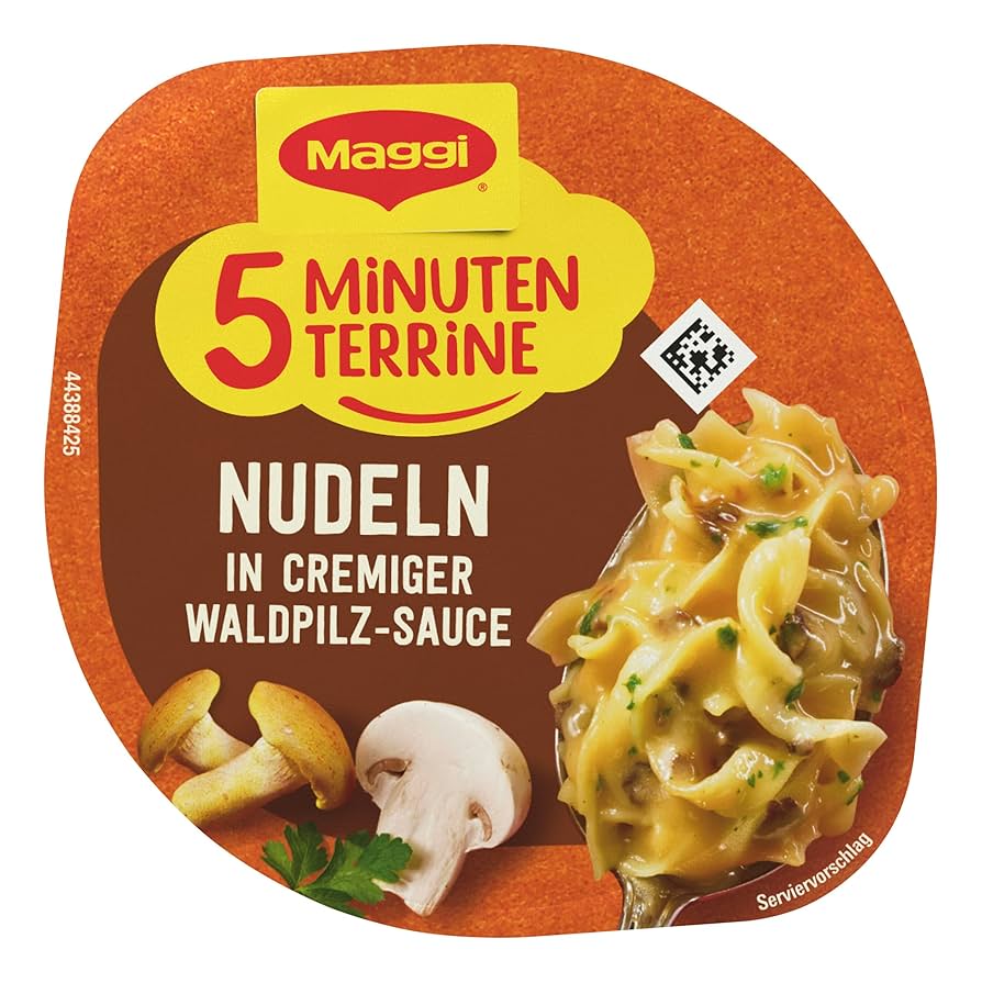 Maggi 5 minuten Terrine Nudeln in cremiger Waldpilz Sauce