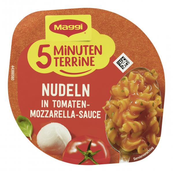 Maggi 5 minuten Terrine Nudeln in Tomaten-Mozarella Sauce