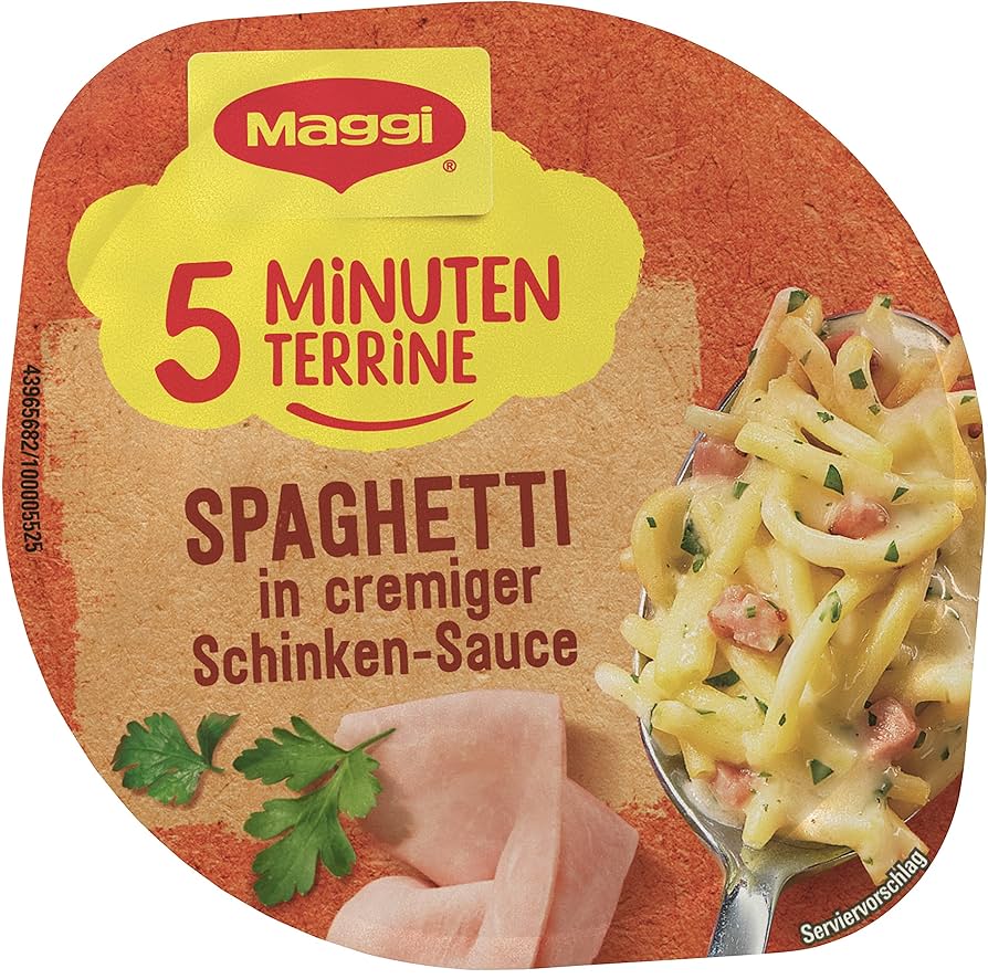 Maggi 5 minuten Terrine Spaghetti in cremiger Schinken Kase