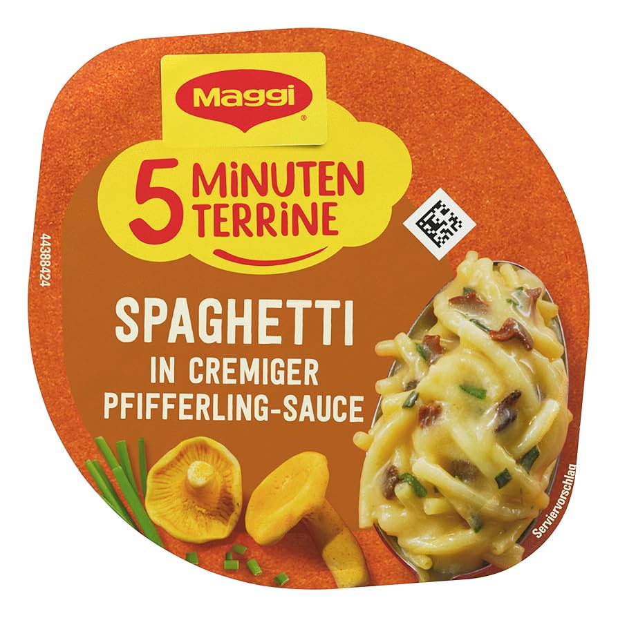 Maggi 5 minuten Terrine Spaghetti in cremiger Pfifferling-Sauce